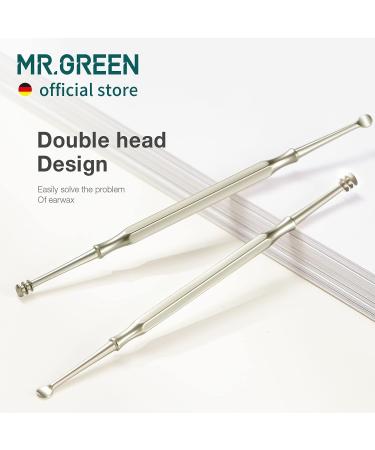 MR.GREEN Double Head Ear Wax Removal Tool - Stainless Steel Ear Cleaner for 360 Cleaning (Pearl Nickel) - Buy Online on GoSupps.com