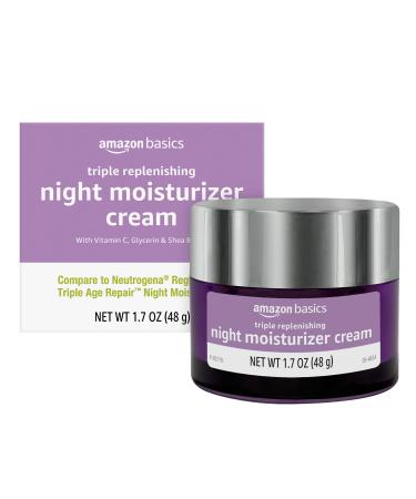 Amazon Basics Triple Replenishing Moisturizer Night Cream 1.7 Ounces 1-Pack