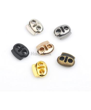 Hole Cord Lock Stopper spring buckle Cord Locks Toggles DIY 30pcs/lot Oval Metal Alloy Stoppers Toggle Cord Locks Drawstring Two Hole For 4mm Bungee(Gold) 14mmx17mm Gold - Buy Online on GoSupps.com