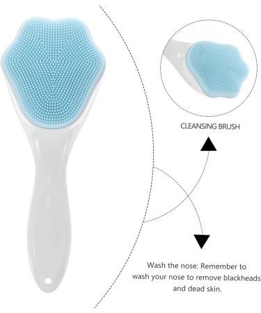 DOITOOL Silicone Face Brush Pore Cleanser Face Cleaner Face for Silicone Pore Cleansing Pad Face Facial Cleansing Tool Face Scrubber for Care Miss Handle Silica Gel 15.3x5.2cm Blue - Buy Online on GoSupps.com
