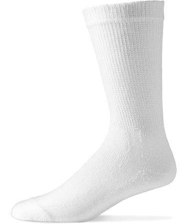 MDR Diabetic Socks Crew Length 12 Pairs - Non-Binding Wide Top, Full Sole Support - Made in USA - 9-11 White - Buy Online on GoSupps.com
