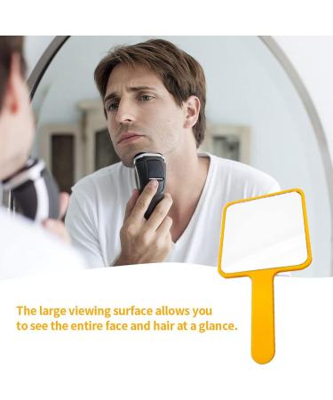 Square Hand-held Makeup Mirror - Large Free Standing Salon Tool in Orange - Buy Online on GoSupps.com