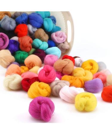 Habbi 100 Colors Needle Felting Wool - DIY Craft Materials for Spinning and Blending - Buy Online on GoSupps.com