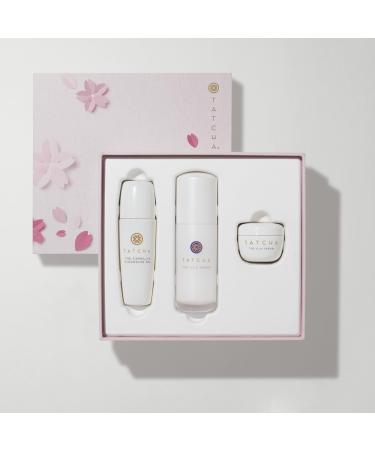 Tatcha Nourishing Care Set for Softer Firmer-Looking Skin | Mini Silk Cream Mini Camellia Cleansing Oil and Full Size Silk Serum ($150 Value)