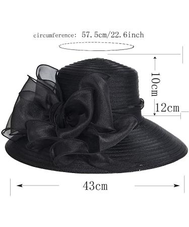 Women's Black Church Dress Cloche Hat Fascinator for Tea Party Wedding - S052 S062 - Buy Online on GoSupps.com
