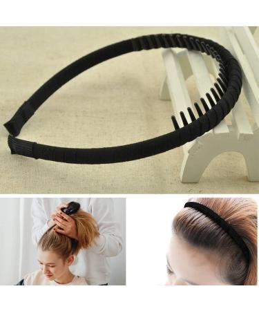 Tomedeks 2-Piece Slip-Resistant Hair Comb Headbands - Elastic Hair Accessories for Men and Women (Black) - Buy Online on GoSupps.com