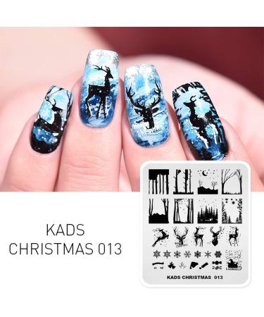 KADS Christmas Stamp Plate Image Template Nail Art Decoration Design Tool Stencil Elk Bell Snowflakes (CH013)