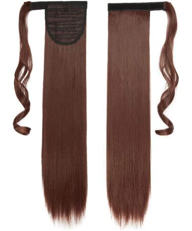 S-noilite 23 Straight Wrap Around Ponytail Clip in Hair Extension - Dark Auburn (58cm) Long Popluar Style - 23 Inch - Buy Online on GoSupps.com