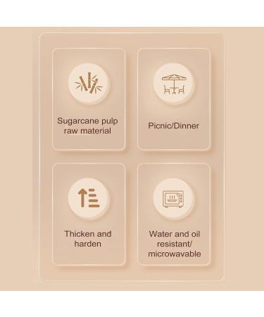 kurriuwu Disposable Plate Set Environmentally Friendly Plates 50pcs 7-inch Degradable Food Grade Wedding Birthday Paper Dinner Cake Dessert Ice Cream Meal Dish Khaki - Buy Online on GoSupps.com