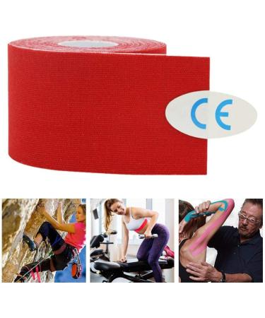 Muscle Tape 5cm*5m Cotton Strain Waterproof Kinesiology Tape Roll Ktapes Kinesiology Tape(Red) - Buy Online on GoSupps.com