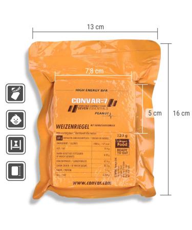 Convar-7 High Energy Bar Peanut - Emergency Supply & Outdoor Snack | 120g - Ideal for Crisis Prevention & Catering - Buy Online on GoSupps.com
