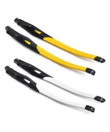 SOODASE 2 Pairs Rubber Replacement Clear Black Frame Legs For Oakley Crosslink Sweep/Switch Glasses Frame Yellow/White
