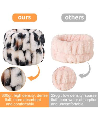 Leopard Print Spa Wristband Set for Athletes/Women/Girls - 8pcs Soft Coral Velvet Towels for Makeup/Sweat Absorption - Buy Online on GoSupps.com