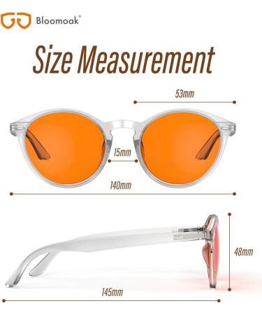 Bloomoak 99.9% Blue Light Blocking Glasses | Relieve Eye Fatigue & Improve Sleep | Retro Amber Transparent Frame for Reading Gaming & Screens - Buy Online on GoSupps.com