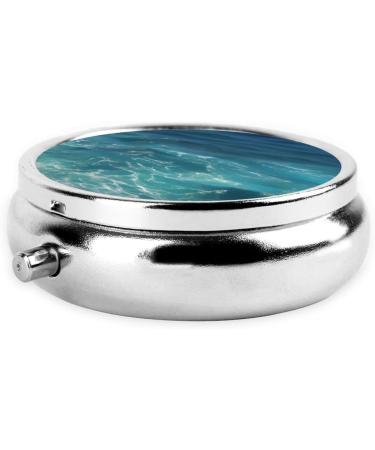 Deep Ocean Round Pill Box Organizer - 3 Compartment Portable Travel Pill Box for International Shipping - Buy Online on GoSupps.com