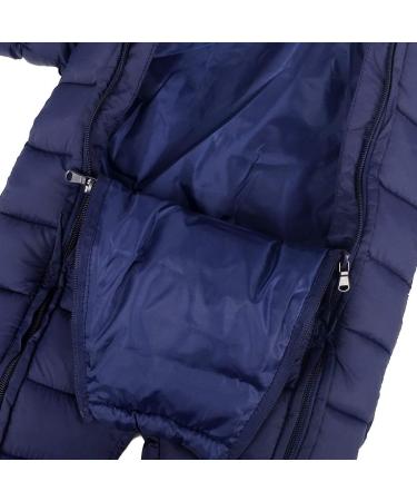 JiAmy Baby Snowsuit Hooded Romper | Cartoon Bear Winter Outfit for Boys & Girls | Navy 3-6 Months - Buy Online on GoSupps.com
