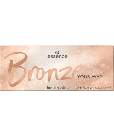 Essence cosmetics bronze your way bronzing palette bronzing powder multicolored 3 brown tones matt radiant shimmering vegan microplasty particles free nanoparticles free (18g)