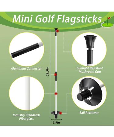 Set of 3 Portable Fiberglass Golf Putting Green Flagsticks - 3 Feet - Buy Online on GoSupps.com
