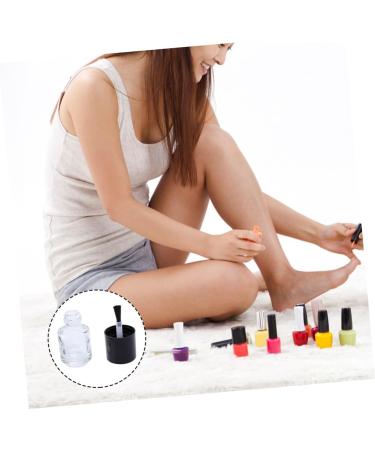  Ipetboom Ipetboom Set of 15 Clear Glass Nail Polish Bottles (5ml) Gel Polish Bottles Round Cap For Travel Salon and Home - Buy Online on GoSupps.com