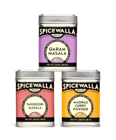 Spicewalla Masala Indian Spice 3 Pack | Garam Masala, Madras Curry Powder, Tandoori Masala | Gluten Free, Non-GMO, No MSG, Gift Set 3-Pack Variety