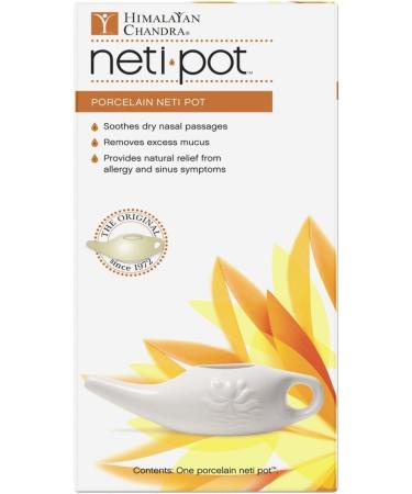 Himalayan Chandra Porcelain Neti Pot - White/Yellow | Sinus Relief Tool - Buy Online on GoSupps.com