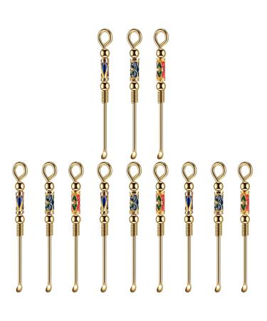 STOBAZA Spatula Set 12pcs Picks Tools Spiral Pendant Adults Spoon Ear Curette with for Kitchen Filling Golden Tool Mini Cleaning Care Removers Spoons Earpicks Sand Metal Men Shovel Ear Cleaning Kit