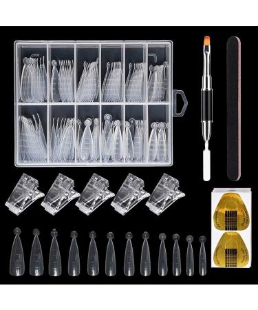 120Pcs Stiletto Shape Nail Dual Forms for Polygel with Nail Forms Stickers, Brush, and File - Pack of 1 - Buy Online on GoSupps.com
