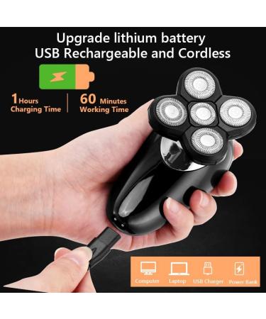 Premium 5-in-1 Head Shaver for Bald Men | Electric Razor with LED Display Nose Hair Trimmer & Facial Cleansing Brush | USB Rechargeable - Buy Online on GoSupps.com