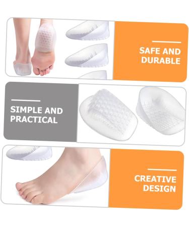 NOLITOY U-Shaped Heel Pads - 2 Pairs Heel Cushions for Plantar Fasciitis Relief | Soft Sebs Ankle Support for Men & Women - White - Buy Online on GoSupps.com