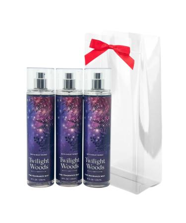 Bath & Body Works TWILIGHT WOODS Fine Fragrance Mist - Gift Pack for Holiday Lot of 3 Full Size