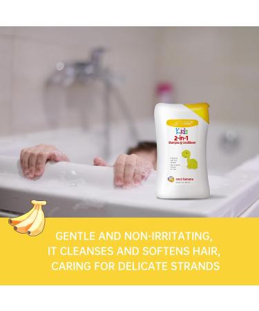 Kids 2in1 Shampoo & Conditioner - Gentle Paraben & Dye-Free Formula for Daily Use - Coco Banana - 10.14 fl.oz/300mL - Buy Online on GoSupps.com