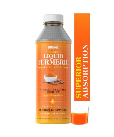 1100mg 20 oz 45 Servings. Inflammation Support. Liquid Turmeric Curcumin with BioPerine Black Pepper Ginger and Vitamin C, D3, E, and Riboflavin Extra Strength to Support Better Health.