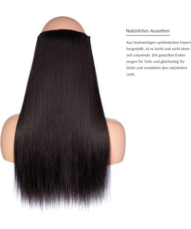 PARXITN Secret Hair Extensions 50 cm Long Invisible Wire Hair Extensions Secret Hair Extensions Silky Straight Synthetic Hairpieces Fish Line 1 Piece Hair for Women Dark Brown - Buy Online on GoSupps.com