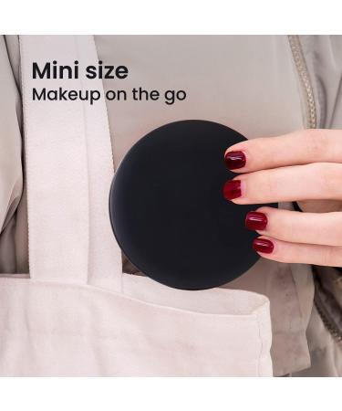 Travel-friendly Compact Lighted Makeup Mirror with 1x/2x Magnification, LED Lighting & 4Pcs Tweezers Set - Rechargeable & Portable - Buy Online on GoSupps.com
