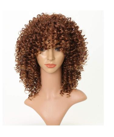 BGHJUE Wig Adult Brown African Curly Hair Synthetic Gray Short Hair Wig Blend Human Hair Left Side Parting Pixie Cut Wigs For Women