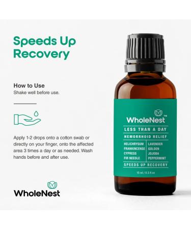 Hemorrhoid Relief Essential Oil Serum | WholeNest Less Than A Day Treatment Oil - Rapid Relief from Swelling, Burning & Itching | 15ml - Buy Online on GoSupps.com