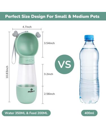 Philorn 350ml Portable Dog Drinking Bottle | BPA-Free 100% Leak-Proof | Cat & Dog Water Bottle & Food Mug | Mint Green - Buy Online on GoSupps.com