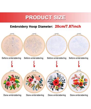 4 Sets Funny Embroidery Kit for Beginners | Art Craft Handy Sewing Set with Clothes, Hoops, Instructions, Color Threads, and Needles - Size 7.87inch - Buy Online on GoSupps.com