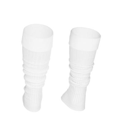 STEVEN Girl Cotton Calf Leg Warmers Rollable Warm and Comfortable Calves Undersuits for Kids Ribbed Fancy Stylish Perfect for Young Dancers WHITE