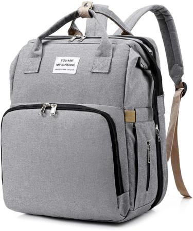 Multifunctional Gray Baby Wrap Backpack | Diaper Travel Bag with Large Capacity & Water-Repellent Design for Moms & Dads - Buy Online on GoSupps.com