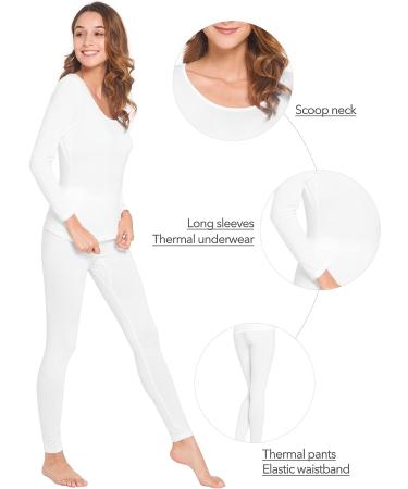 WiWi Women's Ultra Soft Bamboo Long Johns Set - Pure White - XX-Large - Buy Online on GoSupps.com