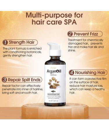 Dexe Argan Hair Oil - based on pure organic ingredients - a serum for all hair types and light colored hair - conditions smooths and accelerates drying time / 50 ml - Buy Online on GoSupps.com