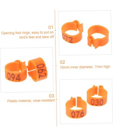 Amosfun 100 Pcs Pigeon Anklet Ring Protector Pigeon Foot Band Clip Foot Ring for Pigeon Baby Xuan Feng Cuff 1.3X1.3CM Orange - Buy Online on GoSupps.com