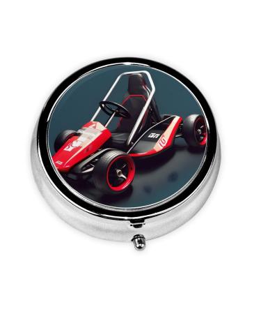 Mini Kartround Pill Box 3 Compartment Round Pill Box Organizer Portable Travel Pill Box for Traveling.