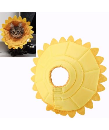 Pet Recovery E-Collar Adjustable Cotton Sunflower Elizabeth Collar Neck Cone Recovery Cone Collar Pet Protective Collar for Dog and Cat(15-20cm) - Buy Online on GoSupps.com