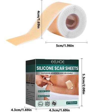 Teksome Silicone Scar Sheets - Stretch Mark Remover | Soften & Flatten Scars | For Surgery Injury Burns C-Section | 1.57*59 Inches - Buy Online on GoSupps.com