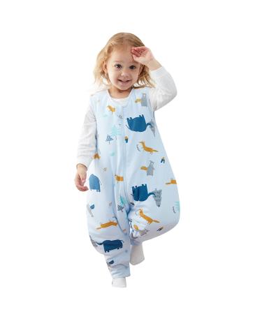 Duomiaomiao Baby Sleeping Bag with Legs 2.5 TOG Unisex 100% Cotton Wearable Blanket baby Winter sleeping bag 3-4 years 95cm / baby height 100-110cm 2.5 Tog-elephant Jungle