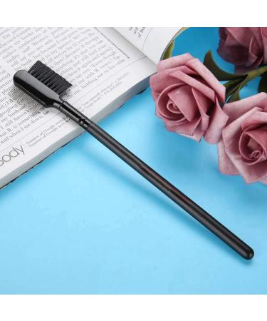 Eyebrow Extension Comb Double Head Eyelash Eyebrow Brush Comb Stainless Steel Comb Needle Wood Long Handle - Buy Online on GoSupps.com