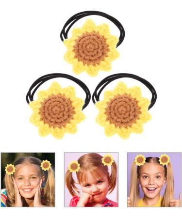 Beaupretty Hair Ties For Girls 3 Pieces Handmade Sunflower Hair Ties Sunflower Hair Ropes Flower Ponytail Holder Sunflower Hair Rubber Bands - Buy Online on GoSupps.com