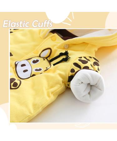 Minizone Baby Hooded Snowsuit with Footies and Hat, Cotton Winter Rompers for Boys, 0-3 Months (Cow Design) - Buy Online on GoSupps.com
